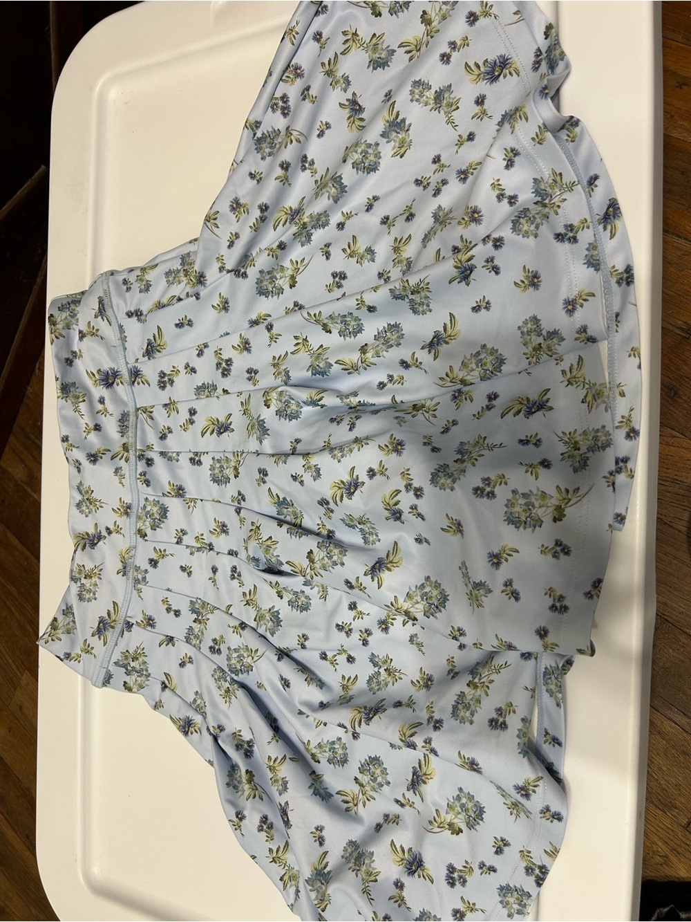 Light Blue Floral skirt Workout material